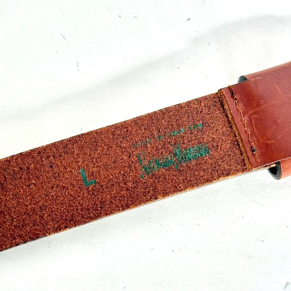 NEIMAN MARCUS Vintage Brown Leather Pewter Coastal Cowgirl Conch Belt Sz Large main image 7